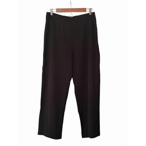 EXCLUSIVELY Misook •Women L• Black Knit Pull Straight Leg Ankle Pants Korea